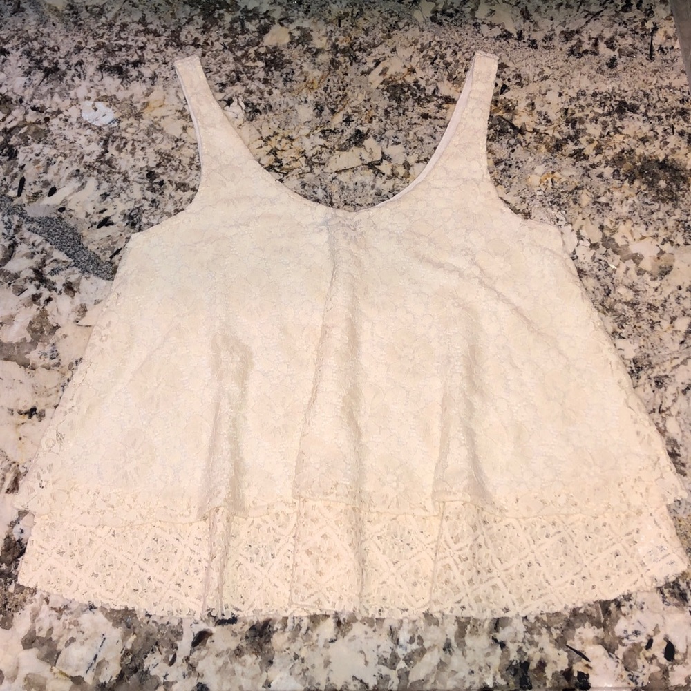 AEO Cream Lace Tank